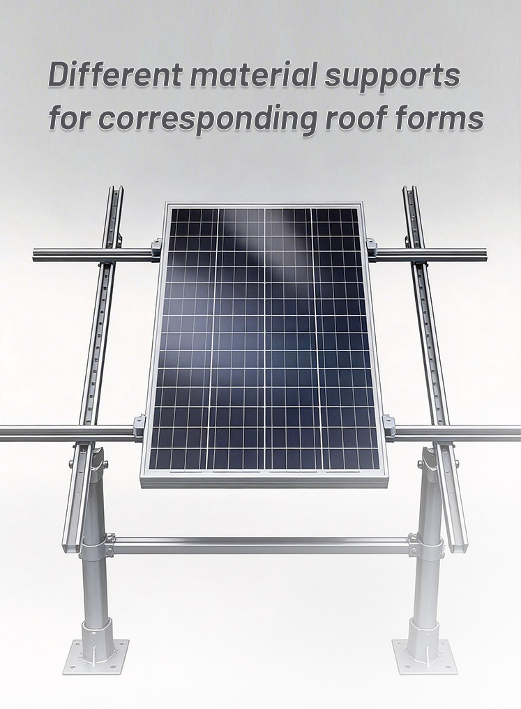 Different material supports for corresponding roof forms